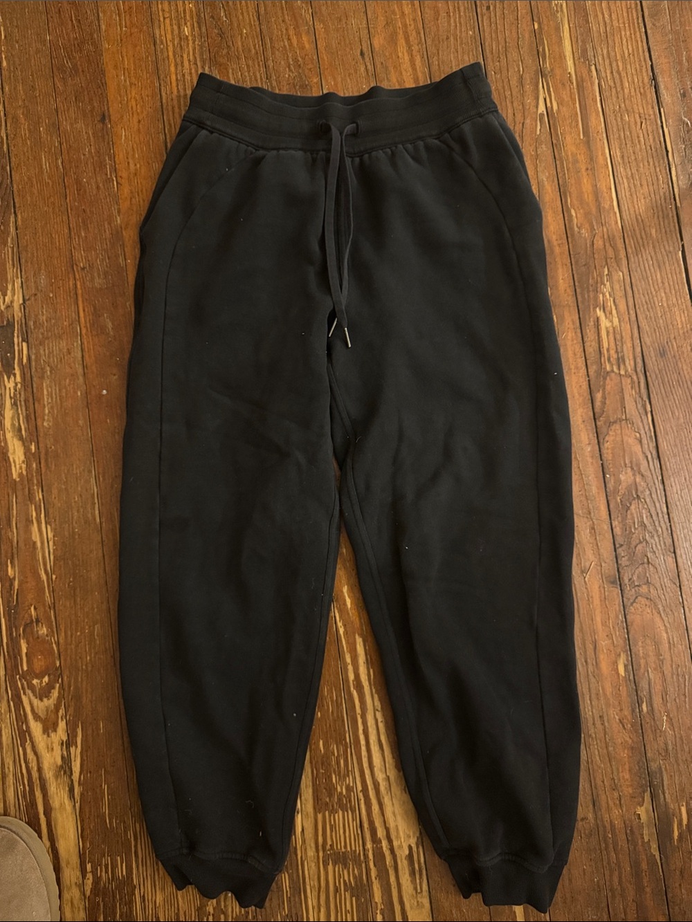 lululemon athletica Black scuba sweatpants with cuffed bottoms